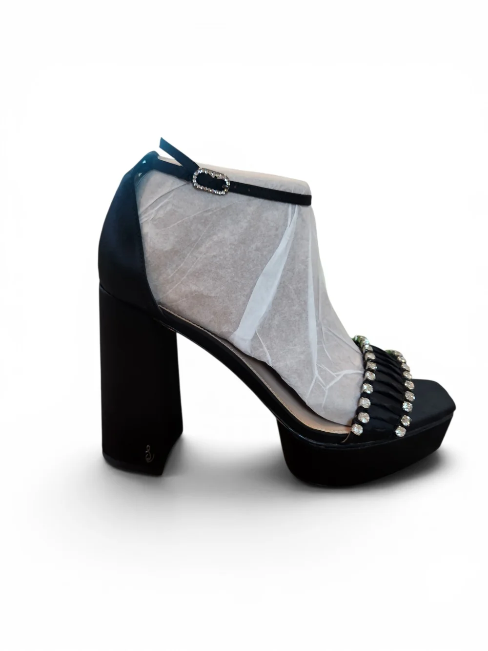 Sam Edelman Black Crystal-Trim Platform Heels NWT Size 10